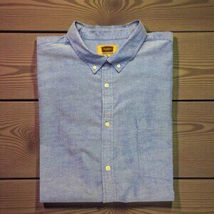 The Foundry Supply Co Chambray Blue Cotton Button Down SS Oxford